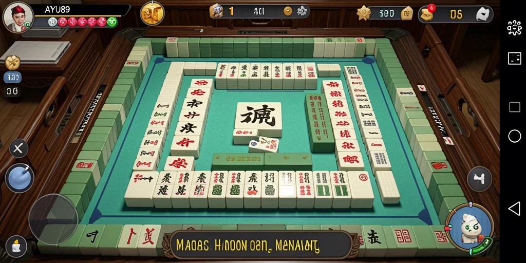 Tangkapan layar gameplay <strong>AYU89</strong> menampilkan papan Mahjong yang menantang.