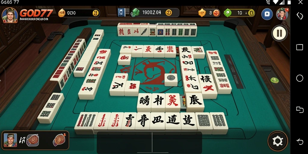 Screenshot gameplay GOD77 menampilkan momen seru saat bermain Mahjong.