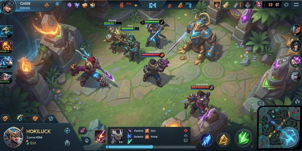 Screenshot aksi seru dalam gameplay HOKILUCK MOBA.