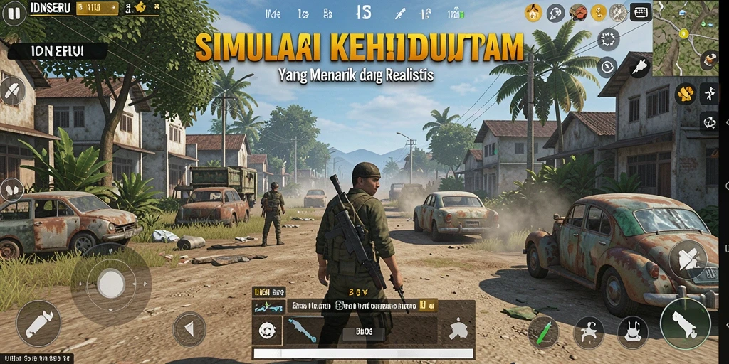 Tampilan gameplay menarik dalam IDNSERU dengan berbagai aktivitas.