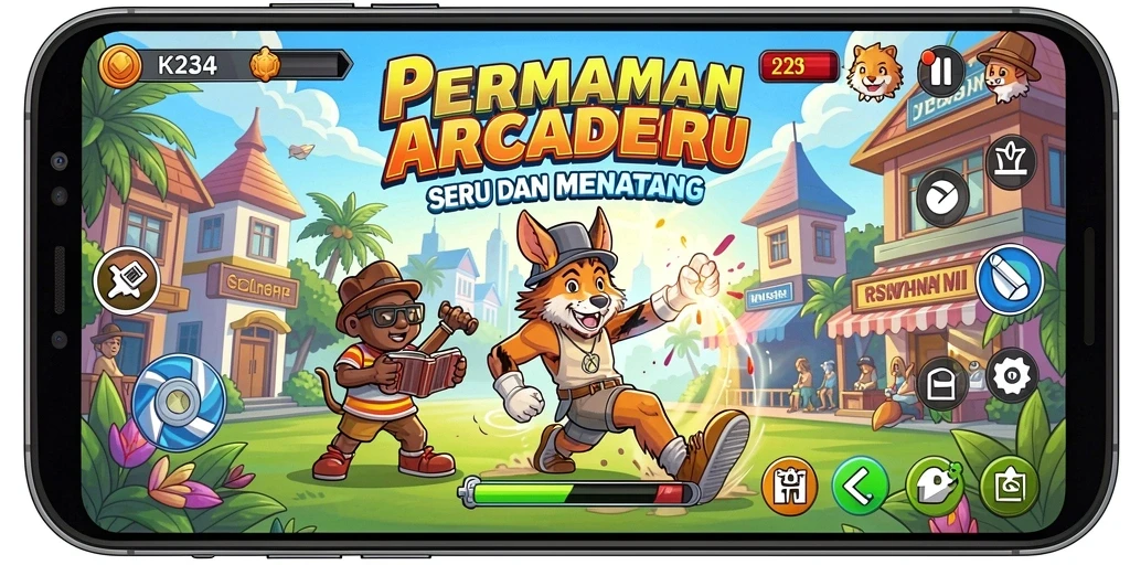 Screenshot gameplay K234 yang mendebarkan dan penuh warna.