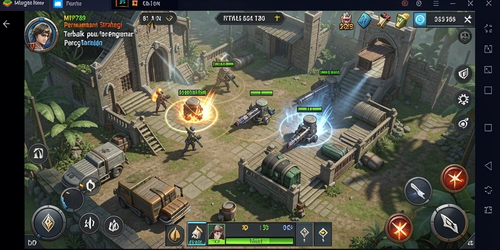Screenshot permainan MVP789 yang menampilkan momen taktis di medan perang.