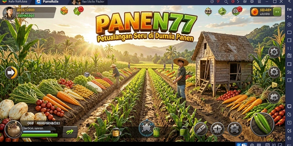 Tangkapan layar gameplay <strong>PANEN77</strong> menampilkan petualangan seru di dunia pertanian.