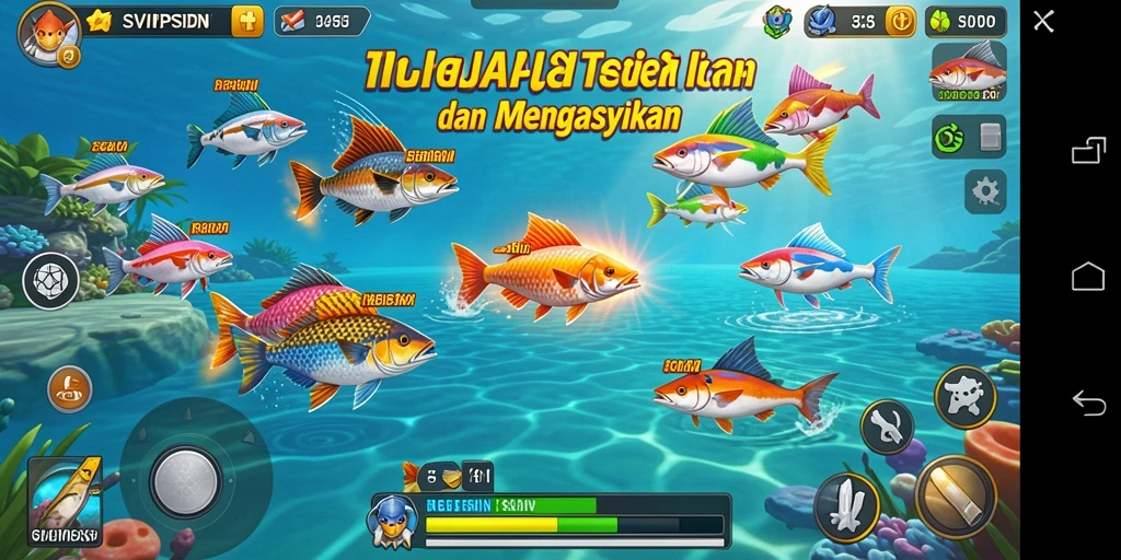 Tampilan gameplay Tembak Ikan yang penuh warna dan menarik.