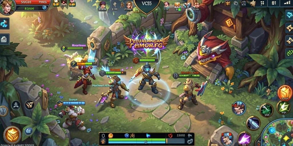 Screenshot menampilkan aksi mendebarkan di dunia MMORPG VC55.